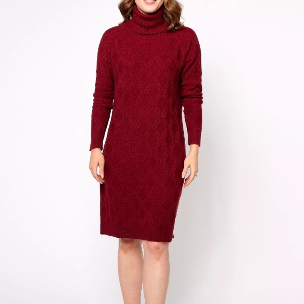 Denim & Co. Heritage Regular Cable Knit Sweater Dress
